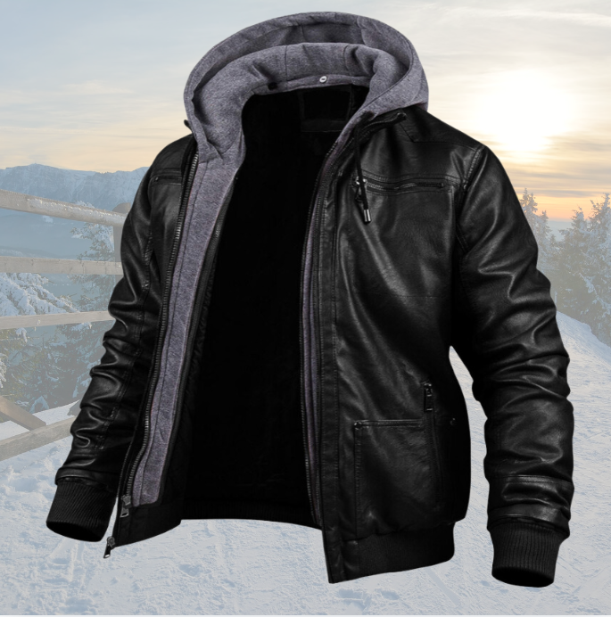 Dani™ | Chic Leather Coat with Hood