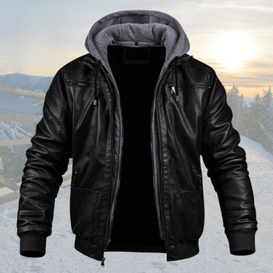 Dani™ | Chic Leather Coat with Hood