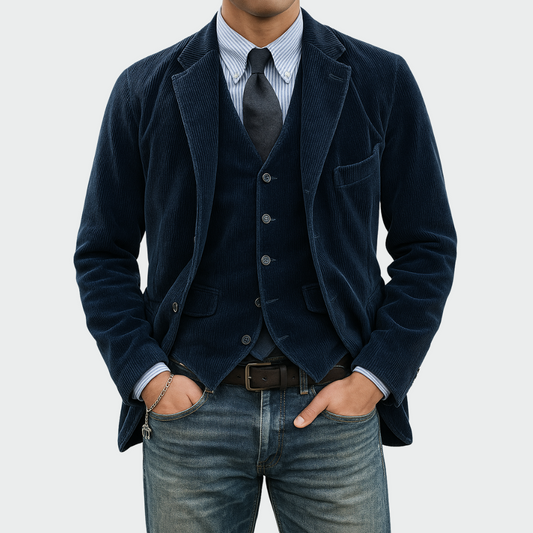 Tommy™ | 2-Piece Set: Velvet Blazer and Vest
