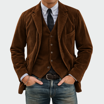 Tommy™ | 2-Piece Set: Velvet Blazer and Vest