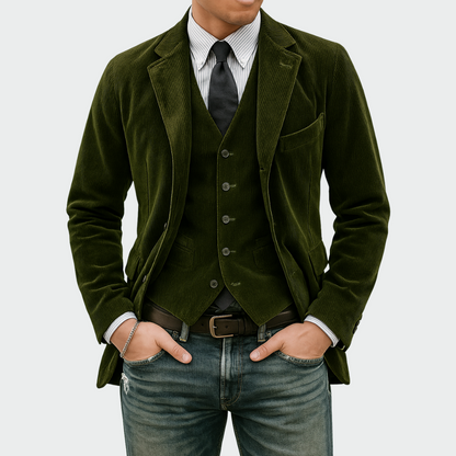 Tommy™ | 2-Piece Set: Velvet Blazer and Vest