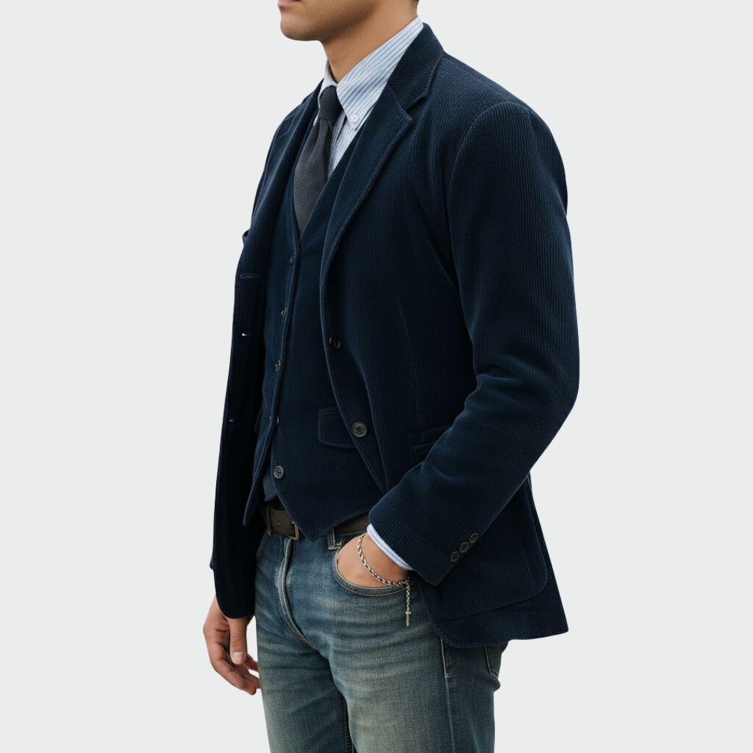Tommy™ | 2-Piece Set: Velvet Blazer and Vest